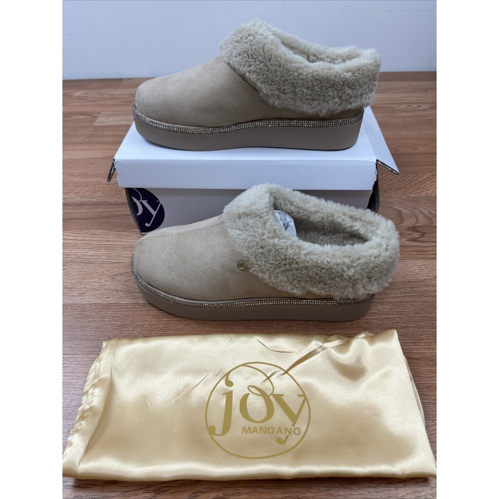 Clean Boss Joy Glamorous Cozy Slippers w/ Orthotic Insoles Oatmeal‎ 8W NEW